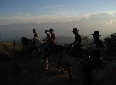 horseback ride in the suset Monteverde Costa Rica