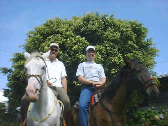 Horseback riding vacation Matt and Eric in Monteverde